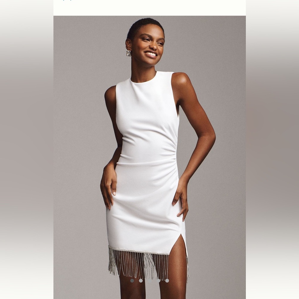 White ELLIATT crystal mini dress XL